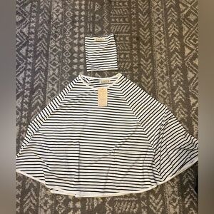 NWT Caden Lane Black and White Striped Nursing Cover (M109)